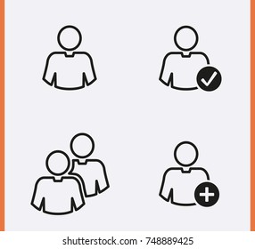 Account user Icon. Manager man icons, thin vector for web