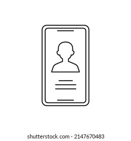 Account, user id icon line style icon, style isolated on white background