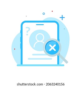 account, user not found, register concept illustration flat design vector eps10. modern graphic element for landing page, empty state ui, infographic, icon