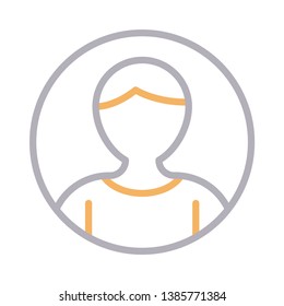 account vector color line icon