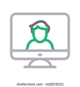 account vector color line icon 
