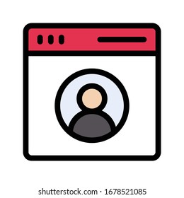 account vector flat color icon 