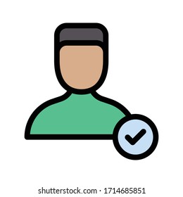 account vector flat color icon 