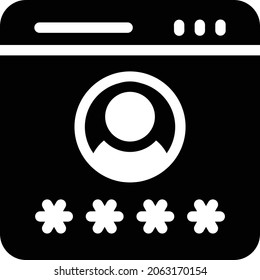icono plano de glifo vector de cuenta