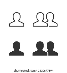 Account vector icon. Black illustration isolated on white. Simple pictogram for graphic and web design.