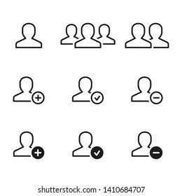 Account vector icon. Black illustration isolated on white. Simple pictogram for graphic and web design.