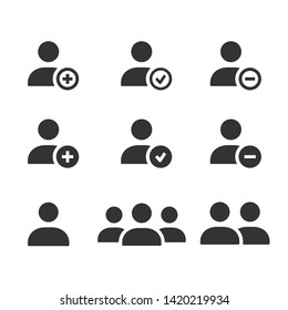 Account vector icon. Black illustration isolated on white. Simple pictogram for graphic and web design.