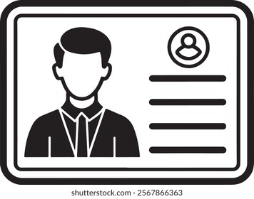 Account vector icon. Black illustration isolated on white background for graphic and web design.