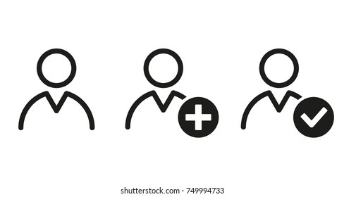 Account vector icon. Black illustration isolated on white background for graphic and web design.