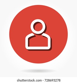 Account vector icon with shadow. Illustration isolated for graphic and web design.