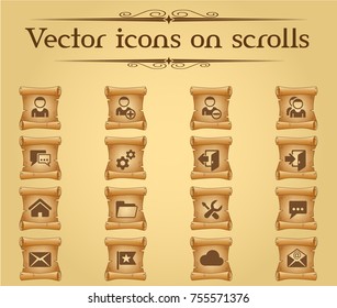 account vector icons on scrolls for your creative ideas