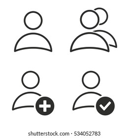 Account vector icons set. Illustration isolated for graphic and web design.