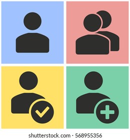 Account vector icons set. Illustration isolated for graphic and web design.