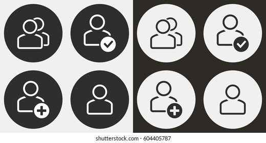 Account vector icons set. Illustration isolated for graphic and web design.
