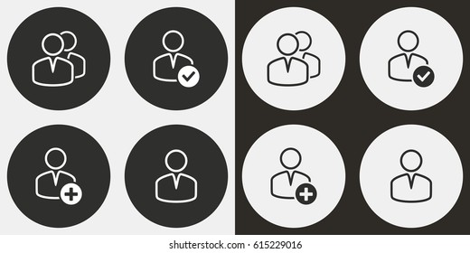Account vector icons set. Illustration isolated for graphic and web design.