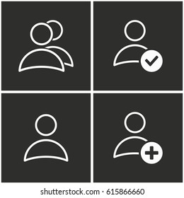 Account vector icons set. Illustration isolated for graphic and web design.