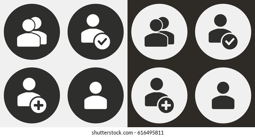 Account vector icons set. Illustration isolated for graphic and web design.