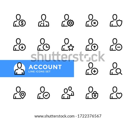 Account vector line icons. Simple set of outline symbols, graphic design elements. Line icons