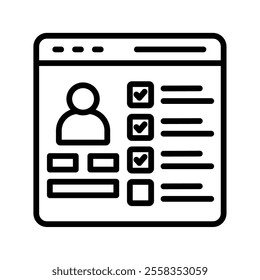 Account Vector Lineal Icon on white background.