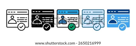 Account Verification Icon Set Multiple Style Collection