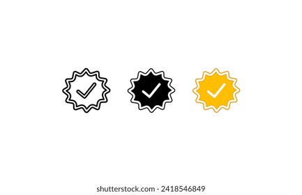 Iconos vectoriales de verificación de cuentas. Icono de verificación set.kumpulan icono tick, icono de vector verificado.