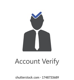 Account verify icon. Vector illustration. Flat icon