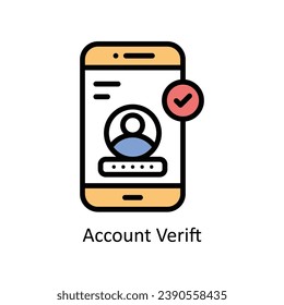 Account verify vector filled outline Icon Design illustration. Business And Management Symbol on White background EPS 10 File