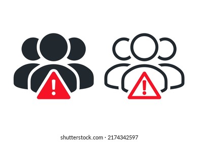 Account warning error icon. Group important notice. Vector illustration