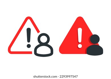 Account warning error icon. Person important notice. Iillustration vector