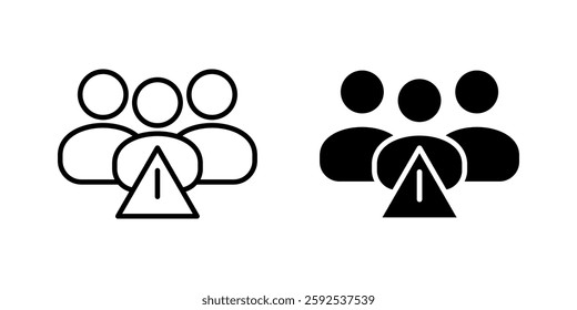 Account warning error Icon set.Symbol isolated white background. vector illustration. color editable.