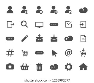 Account web icons. Ui elements. Account vector icons for web, mobile and ui design