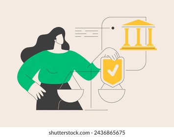 Accountability abstract concept vector illustration. Legal liability, personal and public accountability, taking responsibility for actions and decisions, leadership roles abstract metaphor.