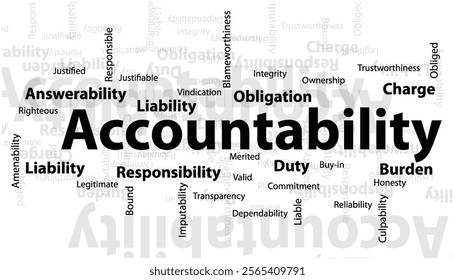 Accountability cloud text gathering concept vector illustration design background