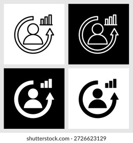 Icono de rendición de cuentas con fondo blanco y negro