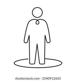 Accountability Icon – Person with Circle, Representing Responsibility, Reliability, and Trust