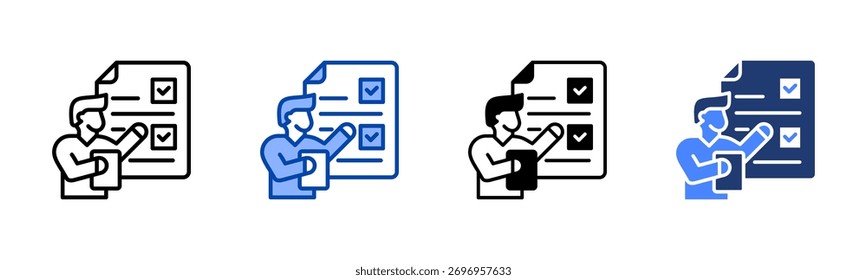 Ícone de responsabilidade define coleção de vários estilos