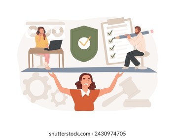 In: Accountability Isolated Concept Vector Illustration. Rechtliche Haftung, persönliche und öffentliche Rechenschaftspflicht, Verantwortung für Handlungen und Entscheidungen, Führungsrollen Vektor-Konzept.