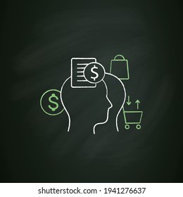 Accountability partner chalk icon. Find an accountability partner. Trusted person. Thoughtful spending money. Mindful spending concept.Isolated vector illustration on chalkboard