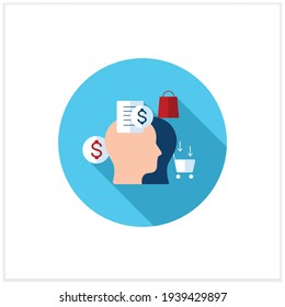 Accountability partner flat icon. Find an accountability partner. Trusted person. Thoughtful spending money. Mindful spending concept.Vector illustration