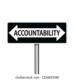 accountability road sign, arrow with two heads 