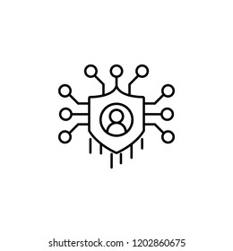 Accountability, shield icon. Element of general data project icon for mobile concept and web apps. Thin line Accountability, shield icon can be used for web and mobile