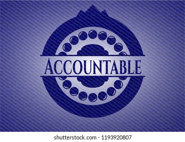 Accountable badge with denim texture