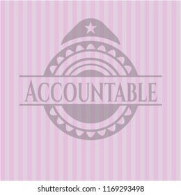 Accountable pink emblem. Retro