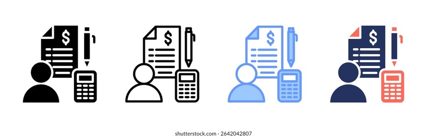 Accountan icon sheet multiple style collection