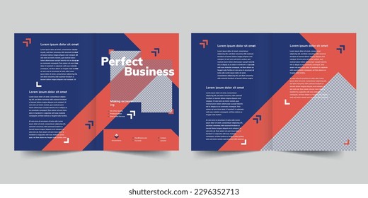 Accountancy Firm bifold brochure template. A clean, modern, and high-quality design bifold brochure vector design. Editable and customize template brochure