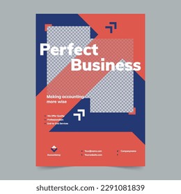 Accountancy Firm Flyer Template. A clean, modern, and high-quality design of Flyer vector design. Editable and customize template flyer