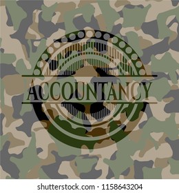 Accountancy on camouflage texture