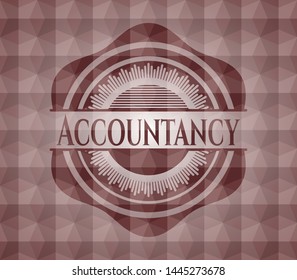 Accountancy red geometric pattern emblem. Seamless.