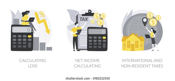 Accountancy service abstract concept vector illustrations.