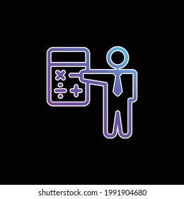 Icono de vector de gradiente azul de contador